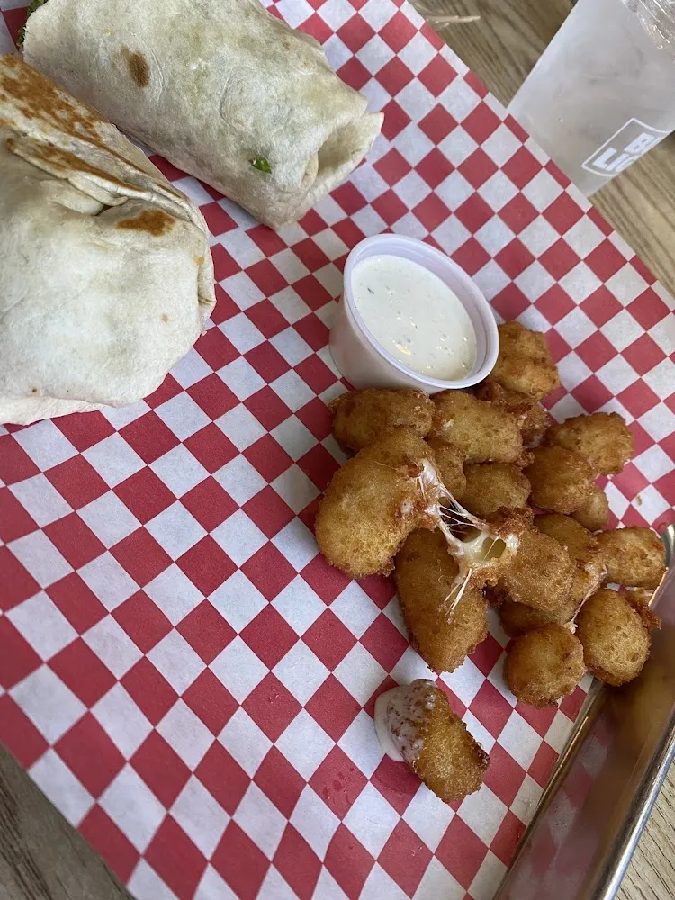 Chicken Wrap and Cheese Curds